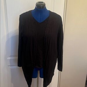 Elegant Black Open Cardigan
